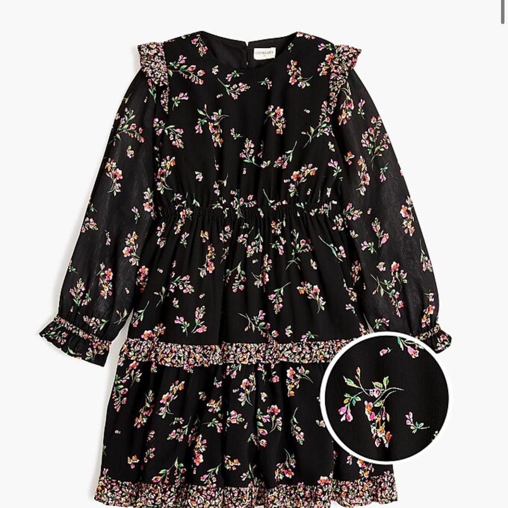 J. Crew Factory Girls' long-sleeve tiered floral dress